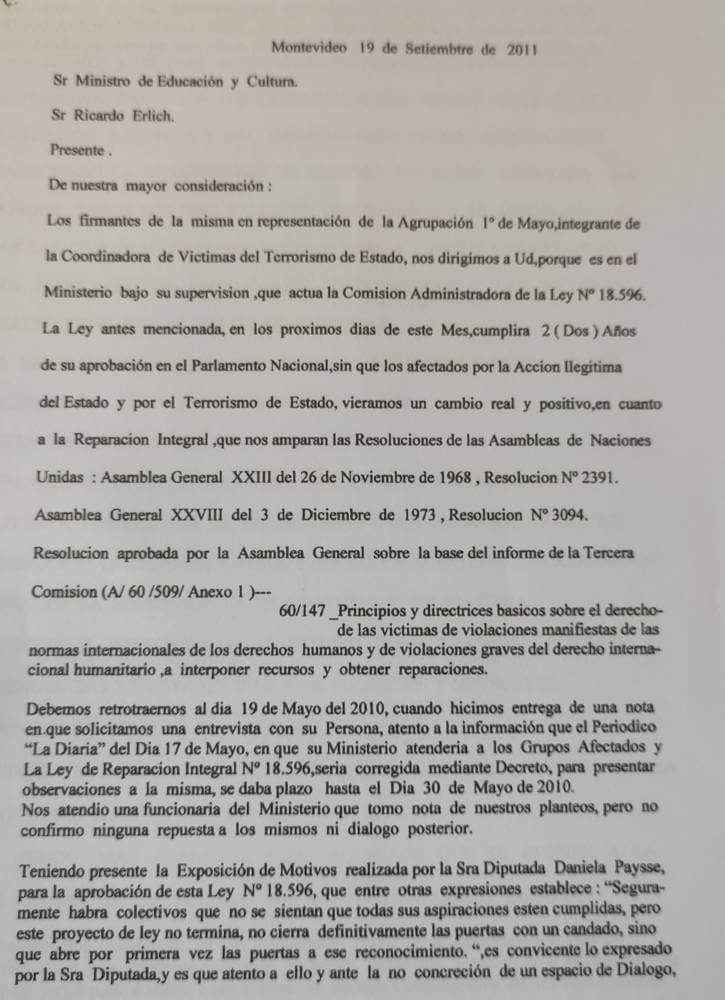 Uruguay 25062024 carta dirigida al Ministro de cultura que se lee bastante bien 1 1721057226972 966 k