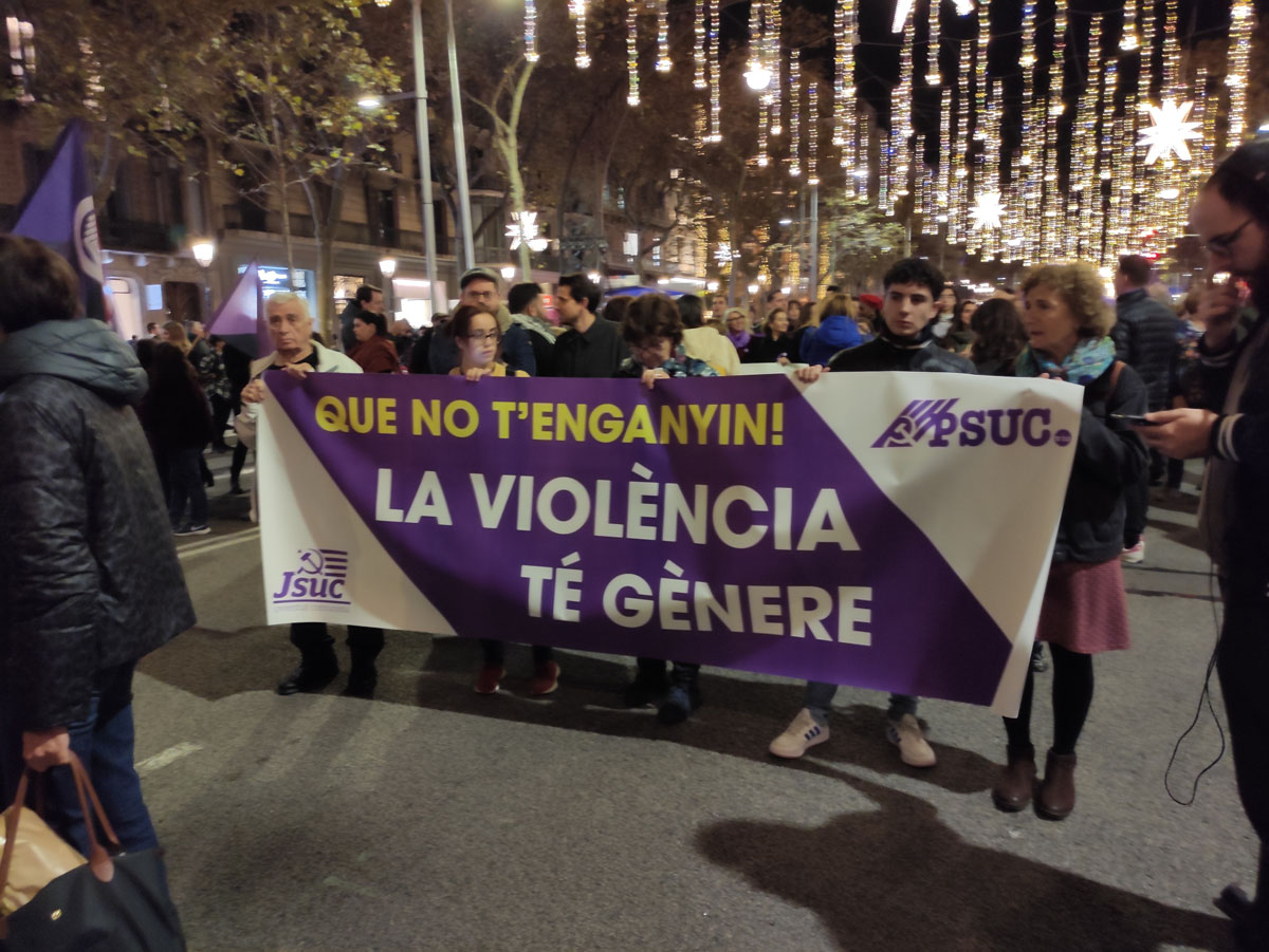 Manifestació feminista 25 N a Barcelona