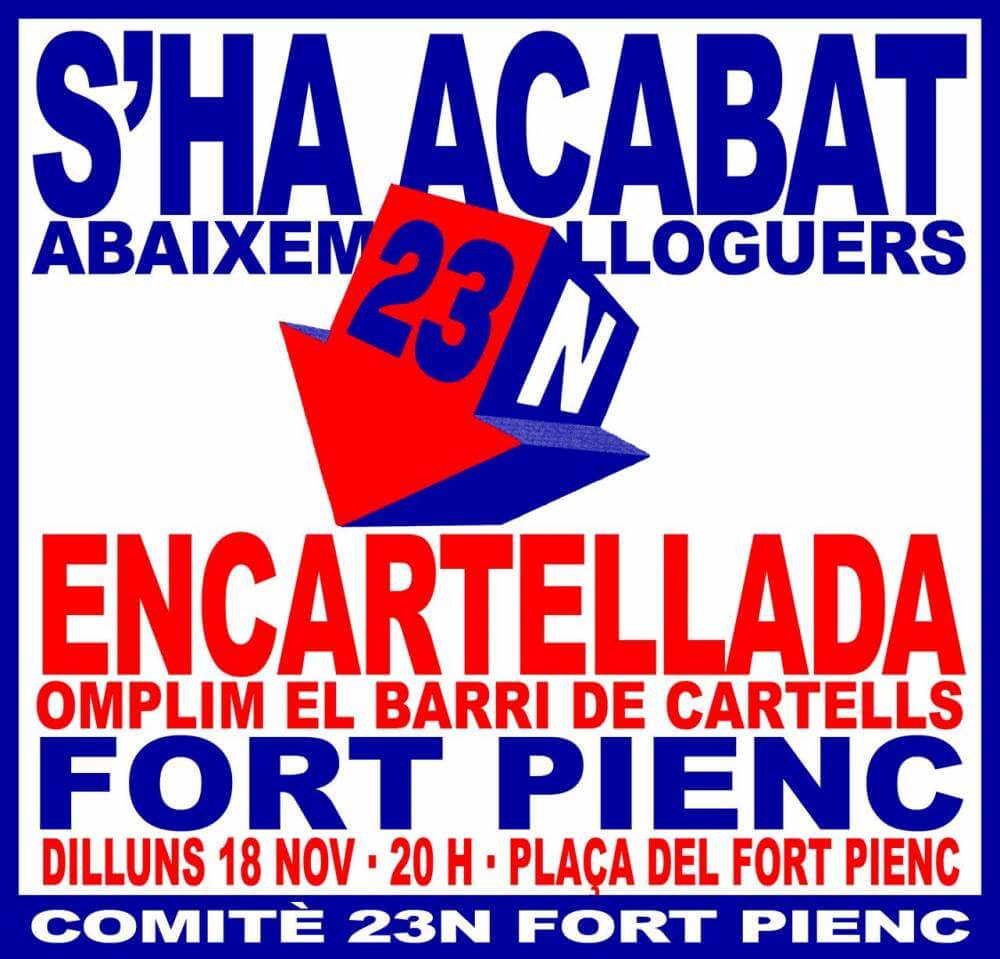 sindicat de llogateres cartell fort pienc mani 23N 1732132574757