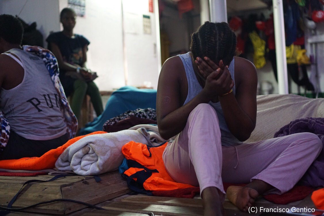 OPEN ARMS NAUFRAGOS EN EL BARCO 19 AGOSTO 2019